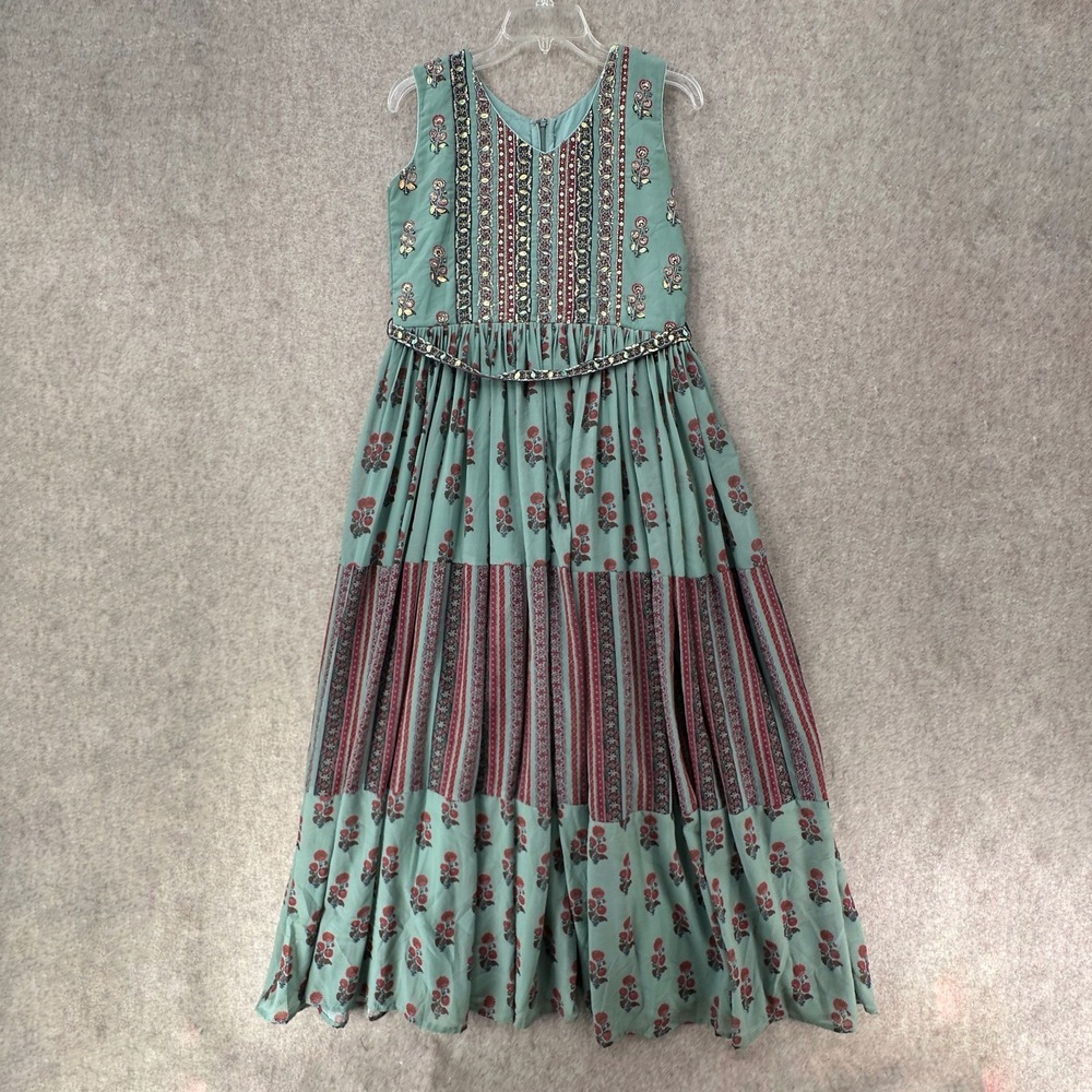 Aulesa Indian Ethnic Mirror‎ Work Dress Jumpsuit Ethnic Boho Gypsy SZ 36